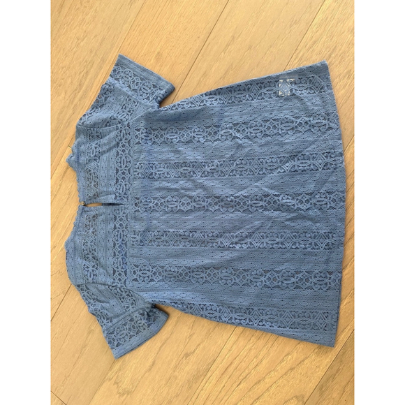 Loft Blue Lace Top Light Blue XS - Picture 6 of 10